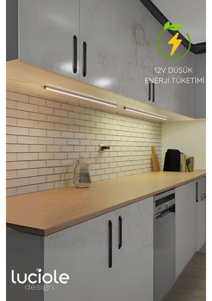 Mutfak Tezgah Altı LED Işık Barı, Aç-Kapa, Yapışkanlı, Günışığı, 1 Metre modelleri