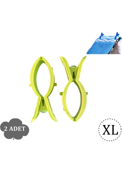 2'li Plaj ve Şezlong Mandalı, Halı ve Havlu Sabitleyici, Sarı Renkli Xl Set