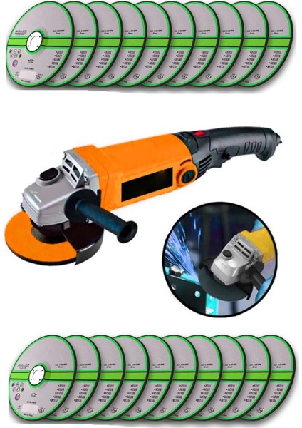 3500W 6 Kademe Devir Ayarlı Spiral Taşlama Makinesi 125MM + 20 Ad Taş