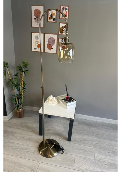 Cam Bal Rengi Lale Tasarımlı Modern Oturma Odası Lambaderi