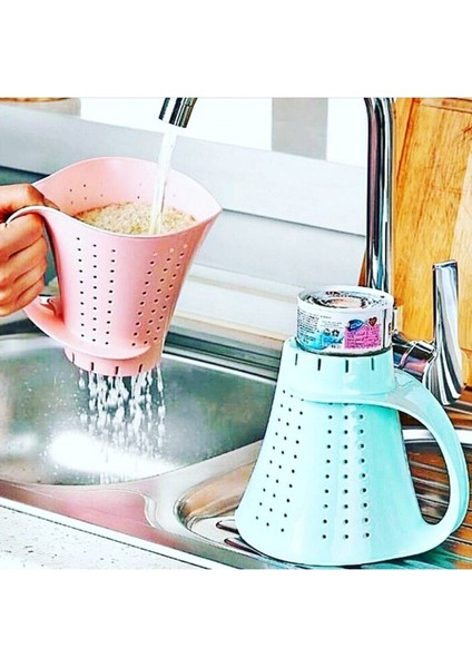 Pratik Kulplu Küçük Süzgeç, Pirinç ve Bakliyat Yıkama Için Ideal