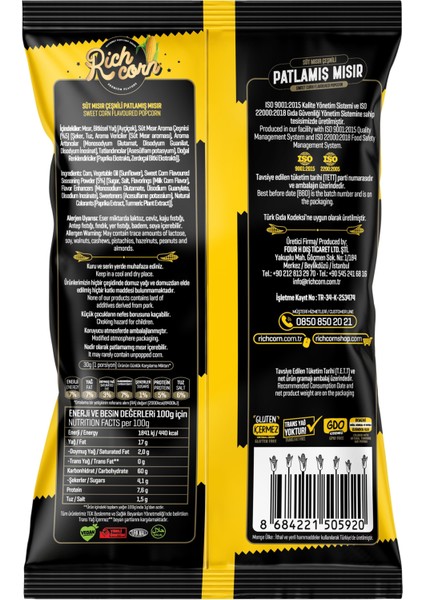 Süt Mısır Çeşnili Popcorn 65 gr fiyatları