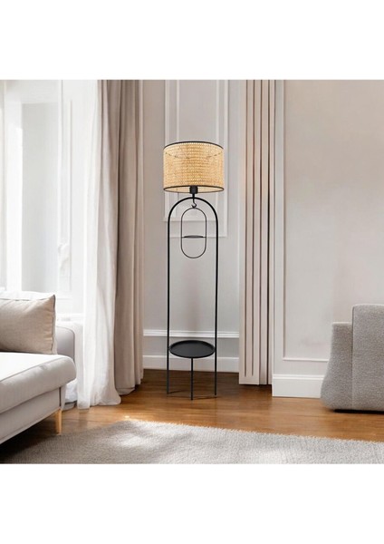 Kahverengi Standlı Şık Lambader, Modern ve Şık Ev Dekoru Için Ideal.