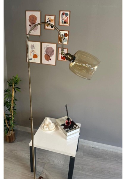 Cam Bal Rengi Lale Tasarımlı Modern Oturma Odası Lambaderi fırsatları