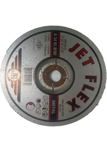 180X8X23 mm Bombeli Metal Taşlama Taşı, 24 Adet, Dayanıklı ve Yüksek Performanslı