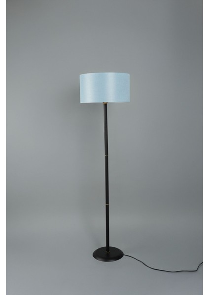 Modern Metal Lambader, Siyah-Mavi, 38X38X145 cm Şık Aydınlatma Ürünü