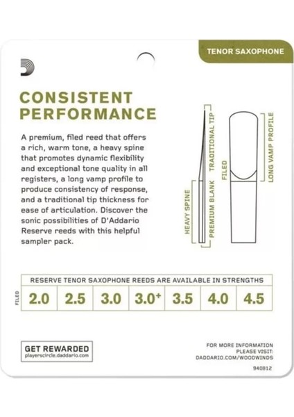 Tenor Saksafon Kamışı Sampler Paketi, 3,0 ve 3,5 Numara Seçenekleri fiyatları