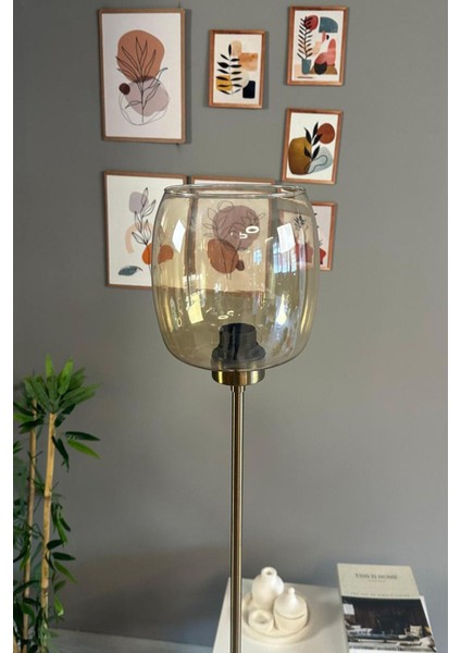 Cam Bal Rengi Düz Ince Gövde Modern Oturma Odası Lambası fırsatları