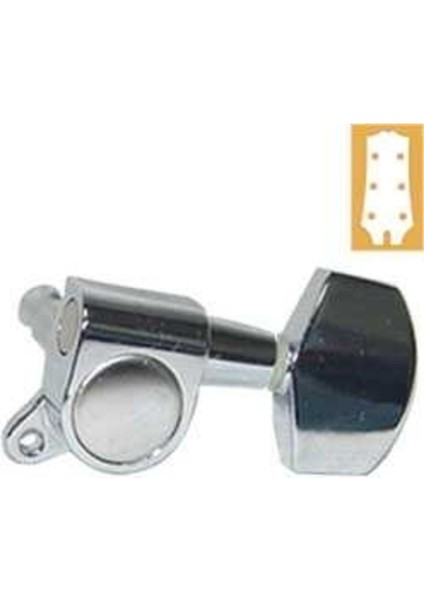 Akustik Gitar Kulağı Makinesi Head 3'lü Set, Chrome Renkli