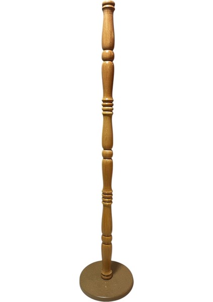 Şık Kahverengi Cilalı Lambader 1.40 Duy, Kablo Dahil, Yarı Monteli