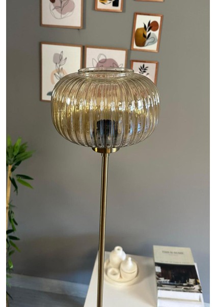 Modern Cam Bal Rengi Lambader, Ince Gövde, Şık Tasarım, Oturma Odası Dekoru Için. indirimleri