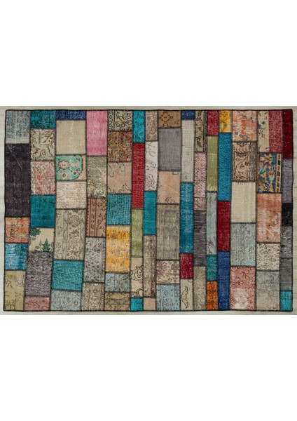 Doğal El Dokuma Patchwork Halı