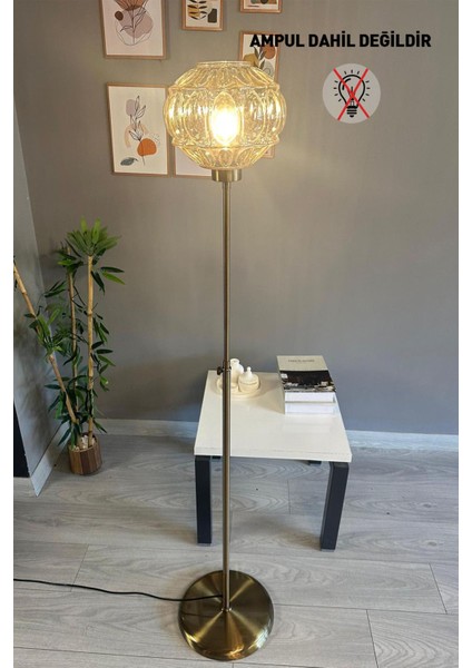 Cam Bal Rengi Ince Gövdeli Modern Lambader, Oturma Odası Için Şık Aydınlatma Seçeneği modelleri