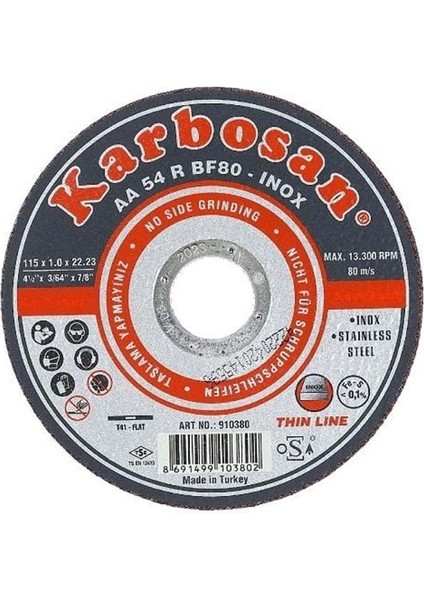 115 mm 115 Lik Paslanmaz Çelik Kesici, Dayanıklı ve Güçlü Kesim Aracı