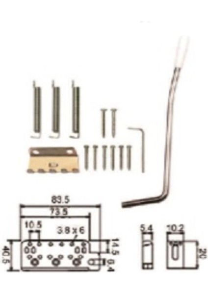 Siyah Elektro Tremolo Köprü ve Kol Seti, Profesyonel Müzik Aleti Parçası fiyatları