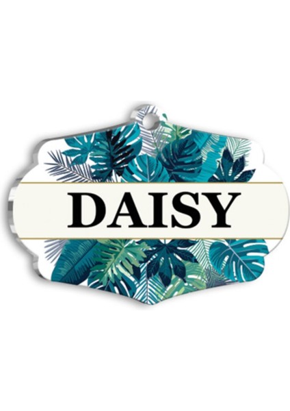 Yaprak Desenli Köpek Isimlik, Küçük Boyut, 3,7x2,66 cm