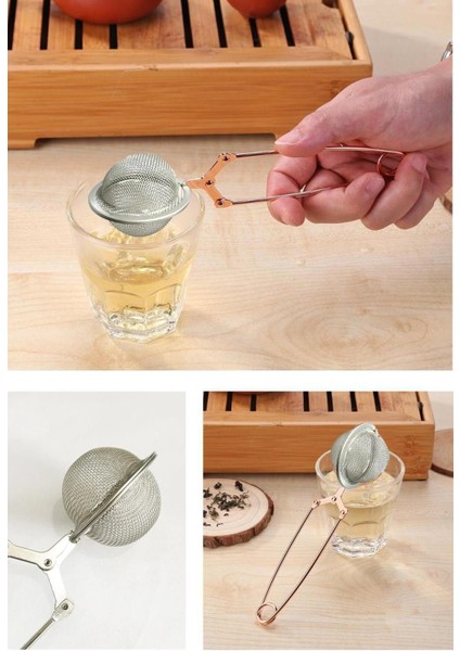 Paslanmaz Çelik Bitki Çayı Demleme Maşa Süzgeci