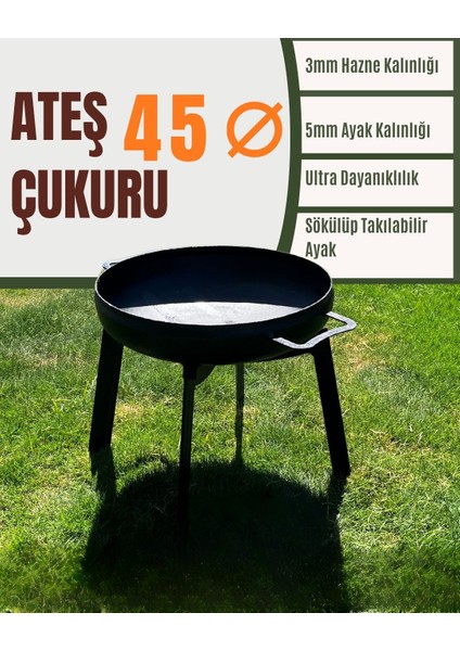 Ateş Çukuru Bahçe Şöminesi Demonte Ateş Çukuru (45CM)