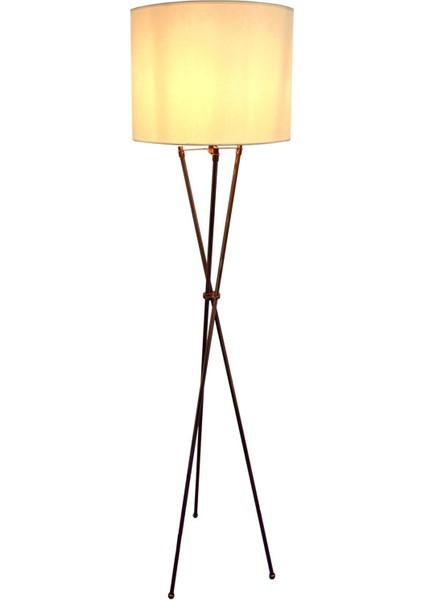 Şık Bakır Kaplama Üç Ayak Lambader, Modern ve Estetik Aydınlatma Seçeneği