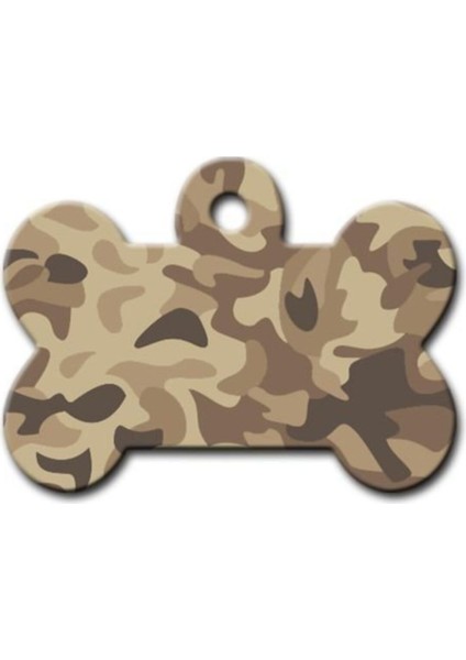 Kahverengi Kamuflaj Desenli Büyük Boy Evcil Hayvan Kimliği