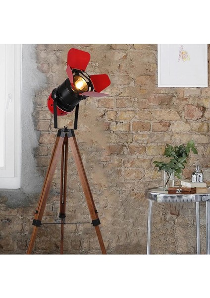 Kırmızı Başlıklı Tripot Ayaklı Modern Lambader, Şık ve Fonksiyonel Aydınlatma Parçası