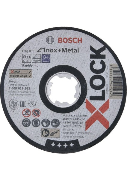 Paslanmaz Çelik Düz Kesme Diski 115X1,0 Mm, Expert Serisi