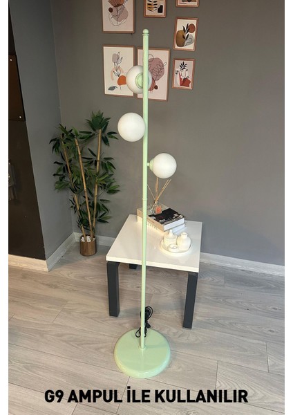 Beyaz Cam Başlıklı Modern Dekoratif Metal Zemin Lambası, Oturma ve Çalışma Odası Için Perfect