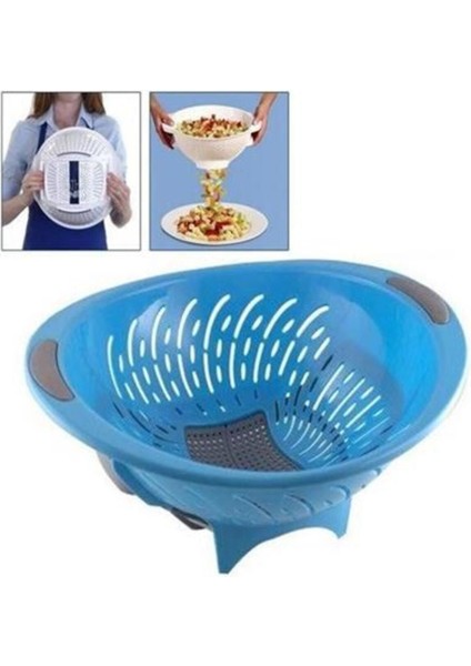 Kapaklı Plastik Mutfak Süzgeci, Alttan Açılan, Hazneli, Pratik ve Kullanışlı