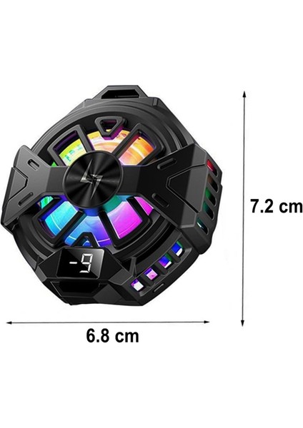 Manyetik Arka-Klipsli Dijital Göstergeli Rgb Işıklı Cep Telefonu Soğutucu Fan fiyatları