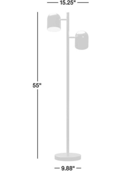 Modern Çift Başlı Metalik Zemin Lambası, Şık Tasarımıyla Odanızı Aydınlatır