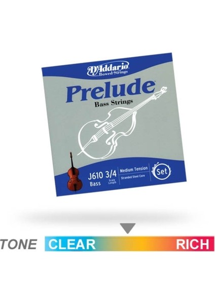 3/4 Ölçülü Orta Tenkontrabas Tel Seti, Prelude, Scale
