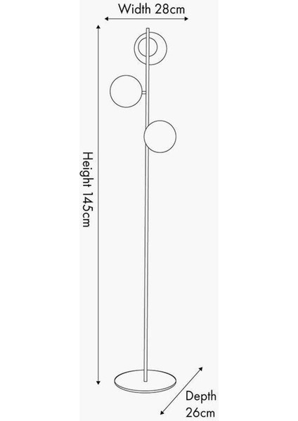 3 Başlı Metalik Dekoratif Lambader, Şık ve Modern Tasarım indirimleri