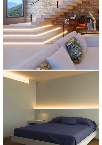 2 Metre Şerit LED Gün Işığı, 3 Çipli Pro Ambiyans Aydınlatma, Mutfak ve Salon Için fırsatları