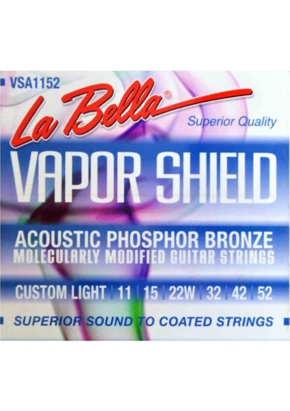 Akustik Gitar Teli Labella Vapor Shield VSA1152, Kaliteli ve Dayanıklı Müzik Aksesuarı