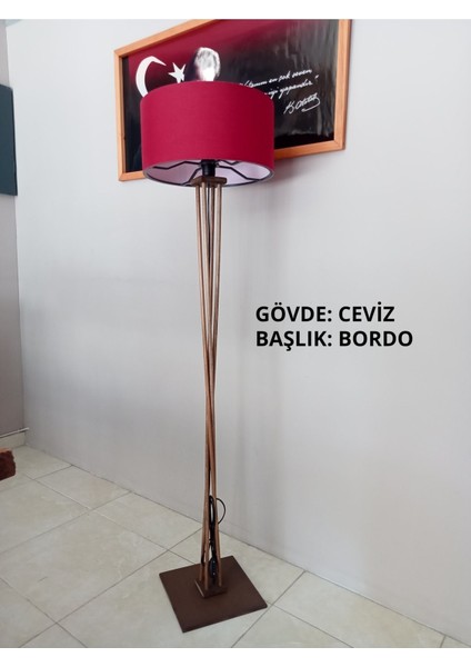 Şık Ahşap Bordo Lambader, Modern ve Zarif Dekorasyon Için Ideal Seçenek