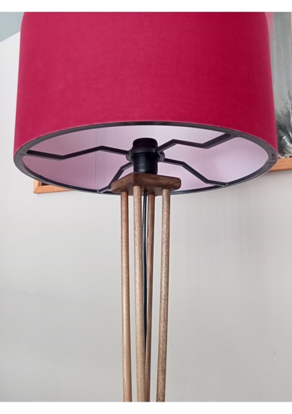 Şık Ahşap Bordo Lambader, Modern ve Zarif Dekorasyon Için Ideal Seçenek