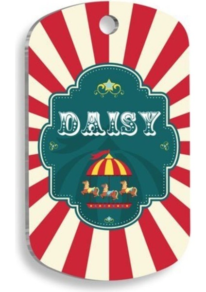 Sirk Desenli Evcil Hayvan Künyesi, Large 2,9x5 cm