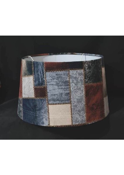 Çok Renkli Kumaş Lambader Abajur Şapkası, 40 cm Çap, Şık ve Güncel Tasarım