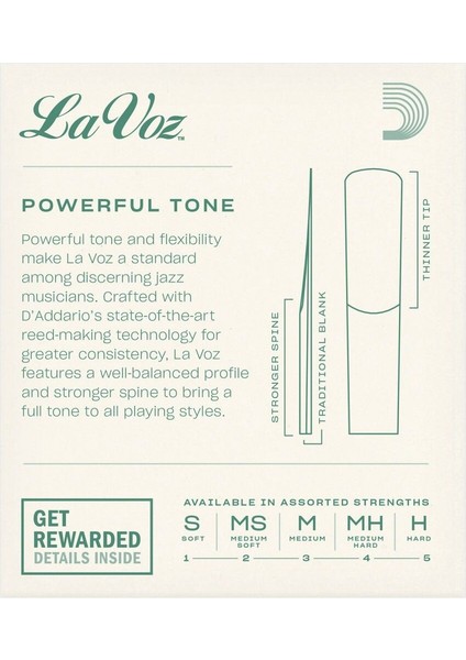 Soprano Saksafon Kamışı Soft, Rico Lavoz RIC10SF, Yüksek Ses ve Performans Için Ideal fiyatları