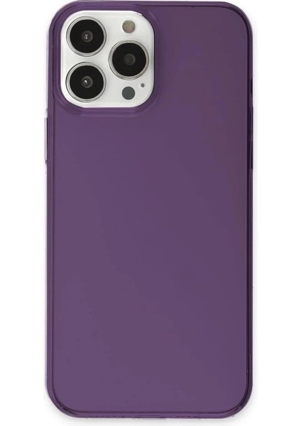 Newface iPhone 13 Pro Max Kılıf Pc Sert Şeffaf Kapak - Mor