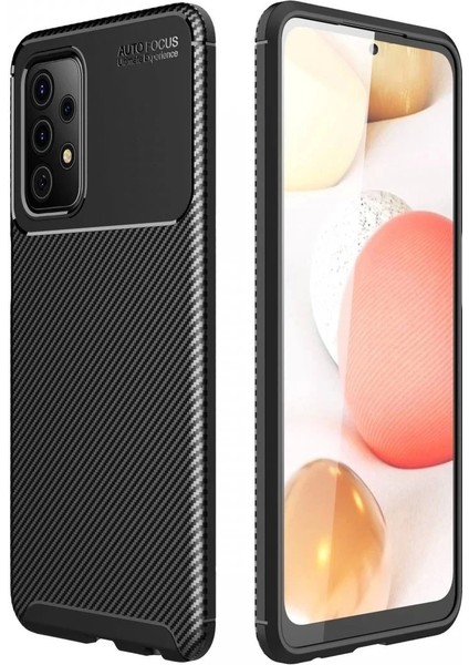 Newface Samsung Galaxy A72 Kılıf Auto Focus Karbon Kapak - Siyah