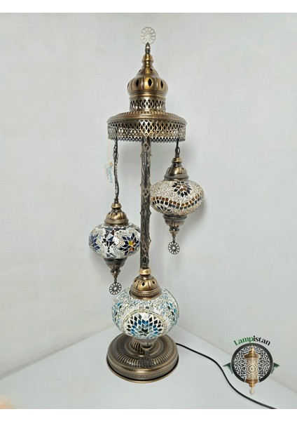 El Yapımı 3'lü Mozaik Cam Lambader, Şık ve Renkli Tasarım fiyatları