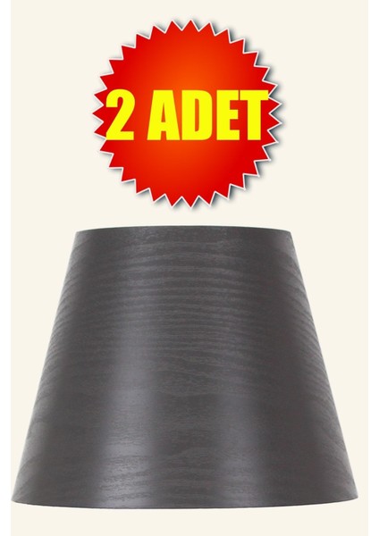 Antrasit Kumaş 2'li Konik Lambader Şapkası, Çap 35 Cm, Şık ve Modern Tasarım