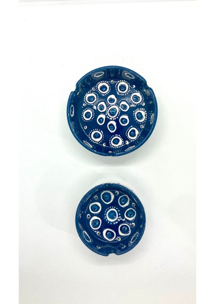 Nazar Boncuklu El Yapımı Lacivert Küllük Seti 2’li fiyatları