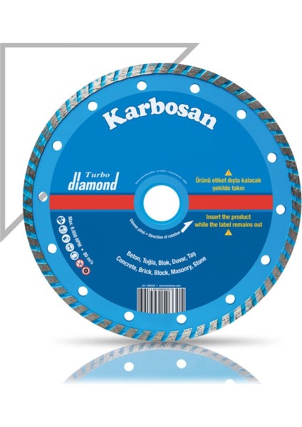 Turbo Elmas Kesici 230 Mm, Dayanıklı ve Güçlü Yapı, Yüksek Performans