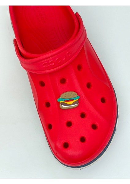 Kahverengi Hamburger Temalı Jibbitz Crocs Terlik Süsü