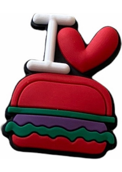 Hamburger Temalı Jibbitz Crocs Terlik Süsü