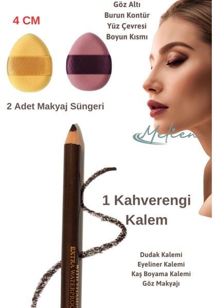 1 Suya Dayanıklı Dolgun Dudak Göz Pürüzsüz Eyeliner Kaş Boyama Kalemi Peeling Dudak 2 Makyaj Süngeri modelleri