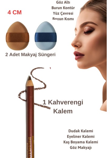 1 Suya Dayanıklı Dolgun Dudak Göz Pürüzsüz Eyeliner Kaş Boyama Kalemi Peeling Dudak 2 Makyaj Süngeri fiyatları