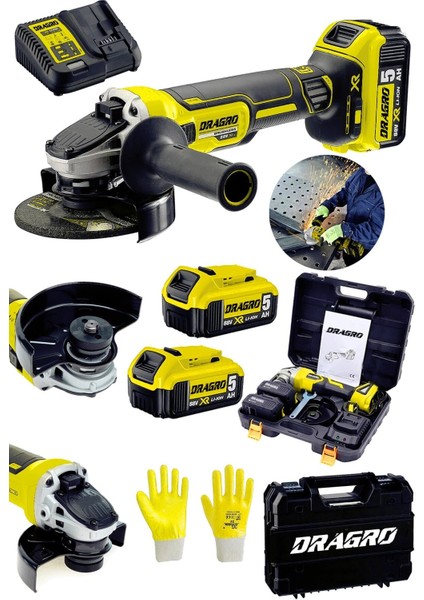 Akülü Taşlama Makinesi, Şarj Göstergeli, Devir Ayarlı, Taşınabilir, Sarı Renk fiyatları